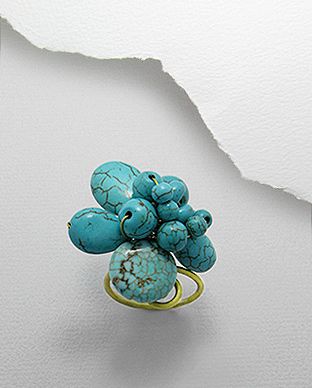 Bague Pierre Turquoises Ajustable