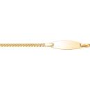 Gourmette Plaqué Or Bébé Maille Serré 2 mm Plaque Ovale