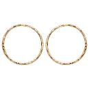 Boucles d'oreilles Plaqué Or Tige Cercle Martelé 25 mm