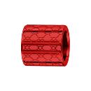 Charms Acier 316L Forme Tube Motif Alvéoles Rouge