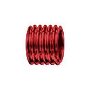 Charms Acier 316L Forme Tube Motif Rainure Rouge