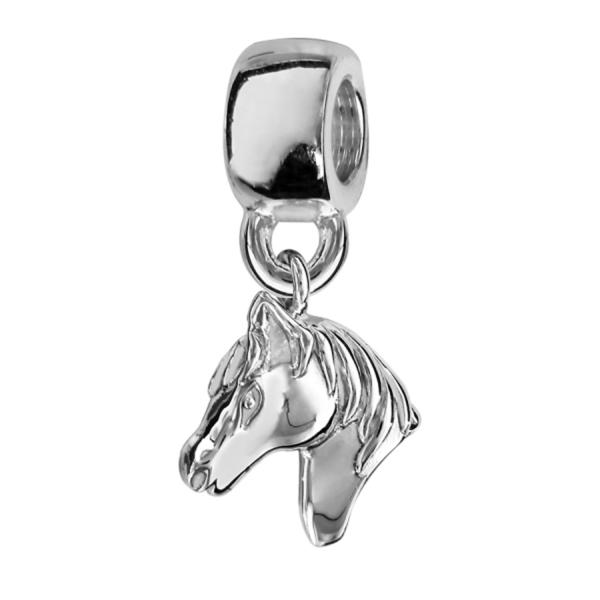 Charms Argent 925 Suspendu Tete de Cheval