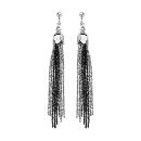 Boucles d'oreilles Argent 925 Multi-Fils Ruthenium Noir