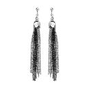 Boucles d'oreilles Argent 925 Multi-Fils Ruthenium Noir