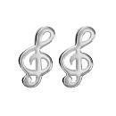 Boucles d'oreilles Argent 925 Clef de Sol 