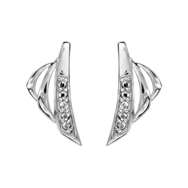 Boucles d'oreilles Argent 925 et Zirconium Sertis 3 Rangs