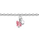 Bracelet Argent 925 et Zirconium Rose 3 Papillons avec Fleur