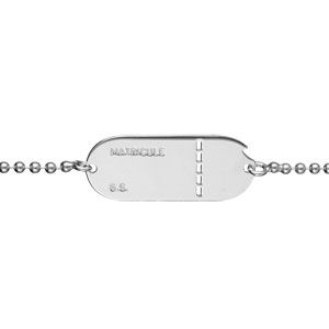 Bracelet Argent 925 Matricule Maille Boules Junior