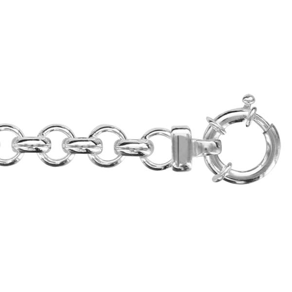 Bracelet Argent 925 Maille Jaseron 8 mm Fermoir Bouée