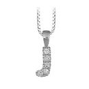 Collier + Pendentif Argent 925 et Zirconium Lettre J