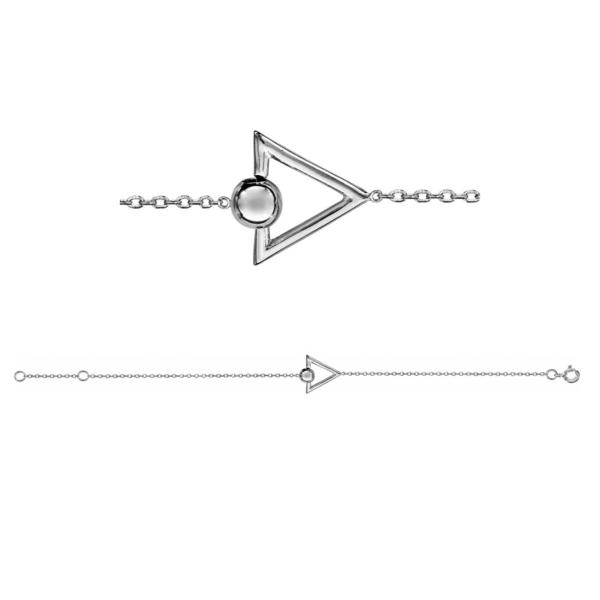 Bracelet Argent 925 Triangle et Boule Articulée 