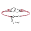 Bracelet Argent 925 Cordon Double Rose Interchangeable Motif Menottes