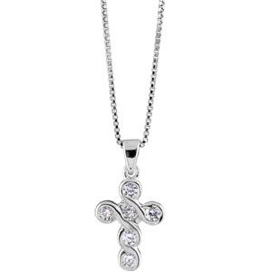 Collier Argent 925 et Zirconium Croix Stylisée