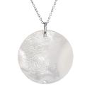 Collier Argent 925 Pendentif Cercle Nacre Blanche