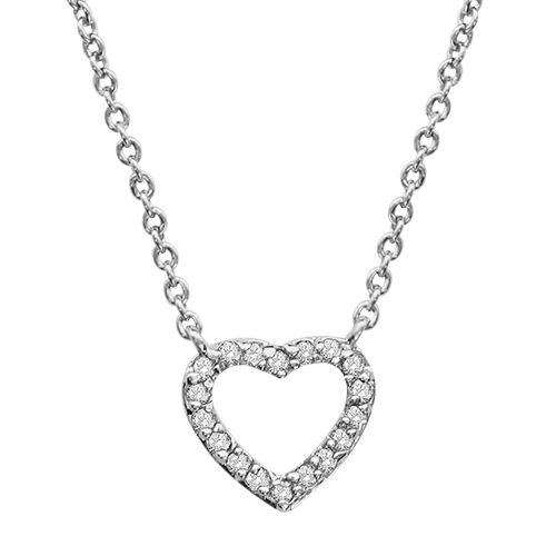 Collier Argent 925 et Zirconium Coeur Ajouré