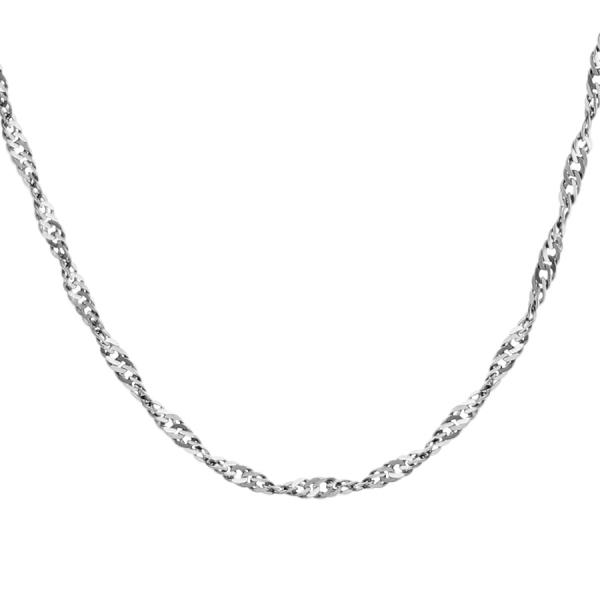 Collier Argent 925 Chaine Maille Vrillée 75 cm