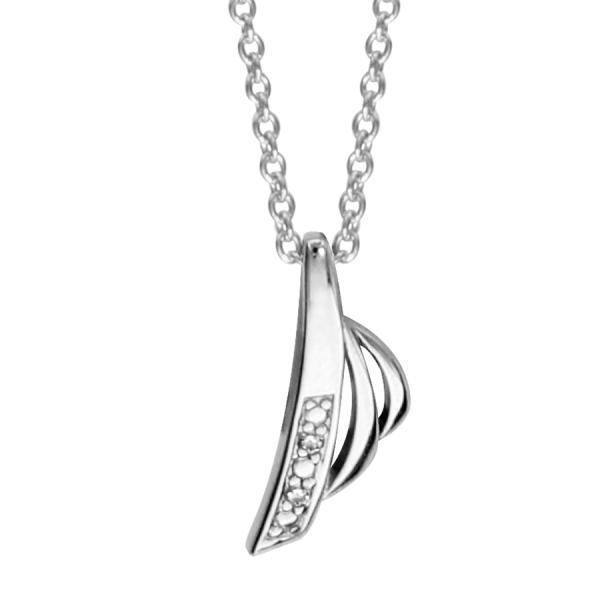 Collier Argent 925 et Zirconium Sertis Pendentif 3 Rangs