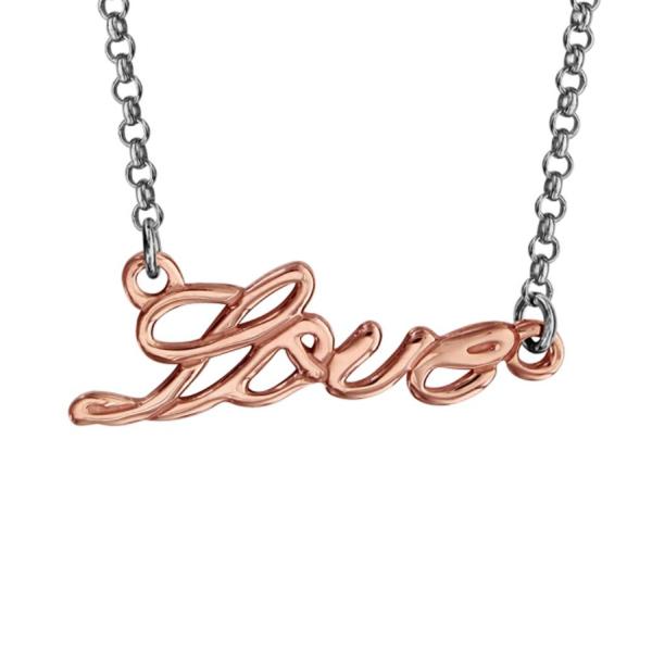 Collier Argent 925 "Love" Dorure Rose