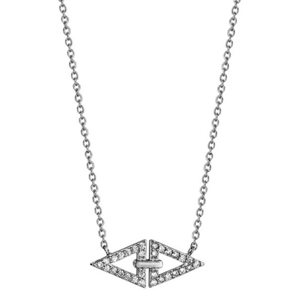 Collier Argent 925 Double Triangle avec Zirconium Sertis