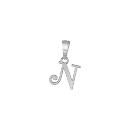 Pendentif Argent 925 Lettre Alphabet Initiale Anglaise N