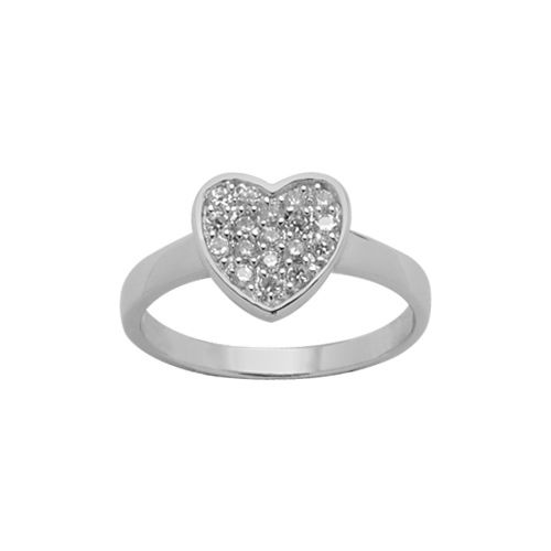 Bague Argent 925 et Zirconium Blanc Coeur