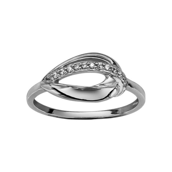 Bague Argent 925 Forme Ovale Oxyde Blanc Sertis