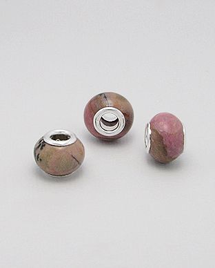 Perle Bead Argent 925 Pierre Rhodonite