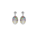 Boucles d'oreilles Acier 316 L Paon Multicolore avec Nacre