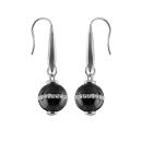 Boucles d'oreilles Acier 316 L et Zirconium Boule Céramique Noir