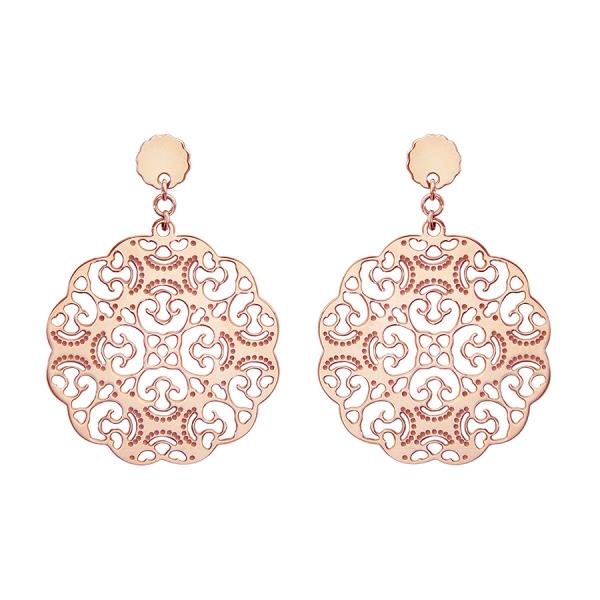 Boucles d'oreilles Acier 316 L Rond Filigrané Rosé