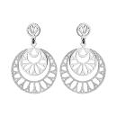 Boucles d'oreilles Acier 316 L Pendantes Rond Ajouré Partie Granité