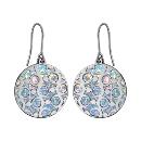 Boucles d'oreilles Acier 316 L Ronde Motif Glitter Azur Rond Scintillant