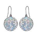 Boucles d'oreilles Acier 316 L Ronde Motif Glitter Azur Rond Scintillant