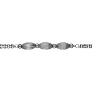 Bracelet Acier 316 L Triple Motif Olive Double Chaînes