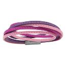 Bracelet Acier 316 L Cuir 2 Tours 3 Tons Rose