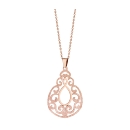 Collier Acier 316 L Rosé Pendentif Spirale Ajouré Partie Granité