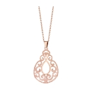 Collier Acier 316 L Rosé Pendentif Spirale Ajouré Partie Granité