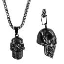 Collier Acier 316 L Noir Pendentif Tête de Mort