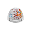 Bague Acier 316 L Ronde Soleil Multicolore avec Nacre 