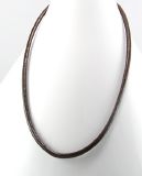 Collier Cuir Vachette Marron et Argent 925