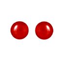 Boucles d'oreilles Acier 316 L Perle d'imitation Rouge 8 mm