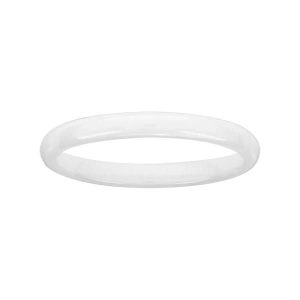 Bague Céramique Alliance Blanche Lisse 2 mm