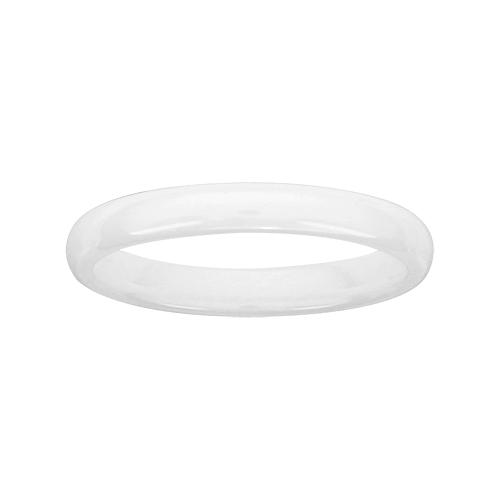 Bague Céramique Alliance Blanche Lisse 3 mm