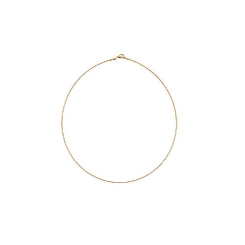 Collier Plaqué Or Semi Rigide Maille Omega Ronde 1 mm