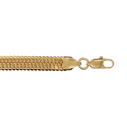 Bracelet Plaqué Or Maille Serpentine Large Bombée 6 mm 19 cm