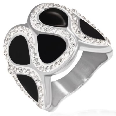 Bague Acier 316 L et Zirconium Spirale