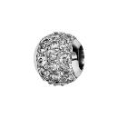 Charms Argent 925 Boule 3 Rangs Zirconium Blanc