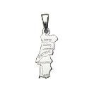 Pendentif Argent 925 Carte Portugal avec Villes