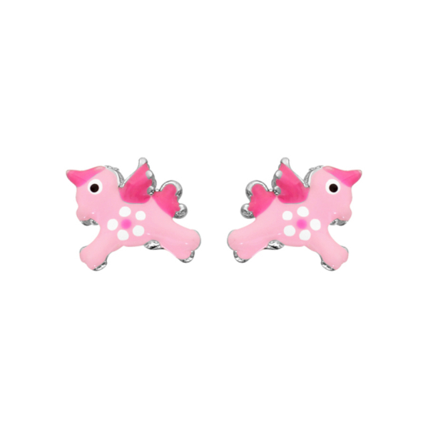 Boucles d'oreilles Argent 925 Licorne Rose 