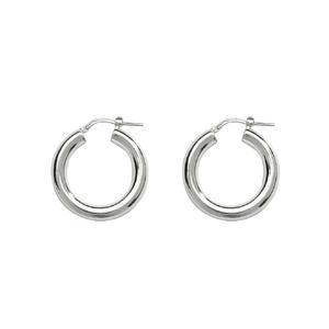 Boucles d'oreilles Argent 925 Créole Tube 4 mm Diam. 23 mm